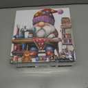 2 x Vintage Gnome Puzzles for Adults 1000 Pieces, Pretty Colorful Stitch Yarn Jigsaw Puzzles, Funny Challenging Knitting Sewing Machine Bear Puzzle