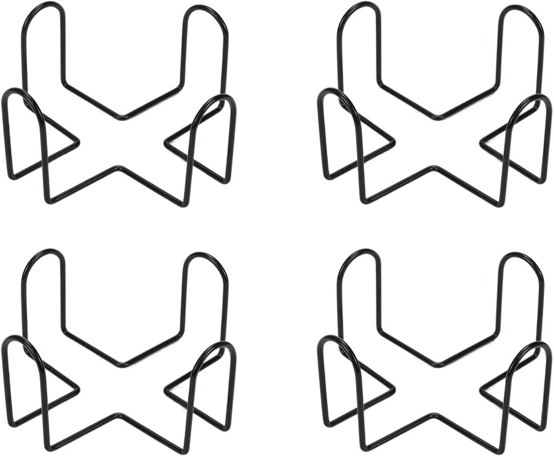 Coshar 4 Pack Metal Coaster Holder Thick Iron Wires Holder Storage for Square Polygonal Round Coasters, Fit 4 to 7 Coasters (Black)