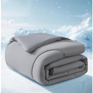 Cooling Comforter Twin/Twin XL Size, All Season Blanket for Hot Sleepers, Lightweight Comforter for Night Sweats, Double-Sided Cooling Bedding for Bed, Sofa, Office, Camping (Dark Gray,68"*80")