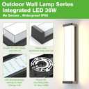 Sytmhoe 10%-100% Dimming Exterior Garage Lights,23.6in Dimmable LED Modern Patio Wall Light Fixture, Rectangle Black Aluminum+Dual PC Wall Sconce for Garage Bathroom Room Courtyard House(3000K), 24in 1Pack