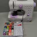 Mini Sewing Machine for Beginners, Portable Electric Sewing Machine with Dual Speed, 12 Built-in Stitches, Foot Pedal, and Accessories Kit for Home DIY Projects & Gift (Purple)