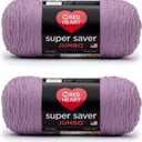Red Heart Super Saver Jumbo Yarn for Crocheting, Orchid, 2-Pack
