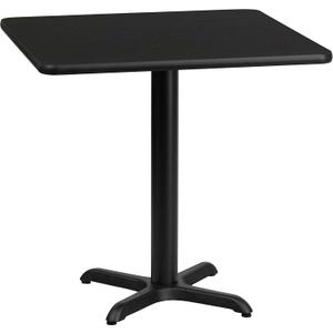 Flash Furniture 30'' Square Black Laminate Table Top with 22'' x 22'' Table Height Base