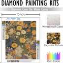 RLTXBUK 3 Pack Vintage Floral Diamond Art Kits, Cottagecore Wildflower Botanical Gem Diamond Painting Art Kits for Adults Beginners, Cottagecore Room Decor 9.8x11.8 Inch
