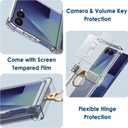 Simpeak Case with Screen Protector Compatible with Samsung Galaxy Z Flip 7, Soft TPU Bumper Case Cover with Ring Replacement for Galaxy Z Flip 7 2025, Anti-Scratch, Shockproof (Clear)