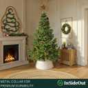 White Tree Collar, Holiday Tree Skirt Alternative, Christmas Decorations for Tree, Metal Christmas Tree Skirt, Xmas Tree Collar, Premium White & Gold Finish, Standard