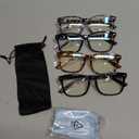 SIGVAN 4 Pack Blue Light Blocking Reading Glasses Fashion Square Computer Readers for Women Men, Anti UV Ray Nerd Eyeglasses (5C B, 0.5)