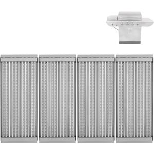 4 x 18 7/16" x 7 5/8" Stamped Stainless Steel Cooking Grate & Emitter Set for Charbroil Tru-Infrared Pre-2015 463271314 463241414 463271313 466241413 463224912 for Charbroil Grill Replacement Parts
