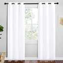 NICETOWN White Samll Window Blackout Curtain Panels, Set of 1, 42 inches x 78 inches, 50% Light Blocking Curtains for Bedroom & Dining Room Window