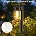 Mancra Solar Pathway Lights Outdoor, 10 Pack Metal & Glass Solar Lights Outdoor Waterproof Landscape Path Lights for Yard Walkway Garden Decor, Warm White