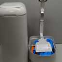 Diaper Genie Signature Pail (Grey) Includes 1 Easy Roll Refill with 18 Bags | Holds Up to 846 Newborn-Sized Diapers Per Refill