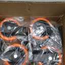 4 Inch Caster Wheels, Casters Set of 4 Heavy Duty, Orange Polyurethane (PU) Casters, Industrial Swivel Top Plate Castor Wheels for Workbench/Furniture/Cart (Pack of 4)