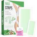 120 Strips Wax Strips Body Hair Removal 2 Sizes and 8 Oil Wipes Waxing Strip Dual Sides Bikini Brazilian Wax for Women Men Face Arms Legs BackUnderarm Waxing Kit Suit Many Skin Aloe Scent