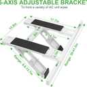 No-Drill Window AC Support Bracket Adjustable, Universal Air Conditioner Holder Bracket Heavy Duty Steel Holds Up to 400lbs, Fits Single Or Double Hung Windows