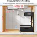 Under Sink Organizer, 2 Pack 2 Tier Pull Out Under Cabinet Organizer Shelf with Pad for Framed Cabinets, Metal Slide Out Under Sink Storage, Mesh Sliding Drawers for Kitchen Bathroom Laundry, Black