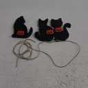 Redbaker 3 Pcs Halloween Decorations Indoor Vintage Black Cat Table Decor Retro Black Cat Wooden Block Sign Rustic Farmhouse Halloween Tiered Tray Decor for Tabletop Home Mantel Shelf Party Supplies