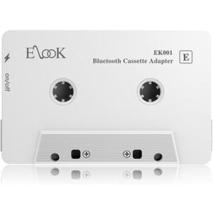 Elook Car Audio Receiver, Bluetooth Cassette Receiver Tape Aux Adapter Player with Bluetooth 5.0, White