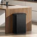 EKO EcoNova 13.2 Gallon/ 50L Automatic Sensor Kitchen Trash Can, Stainless Steel Touchless Garbage Bin with Soft-Close &Stay-Open Lid, Fingerprint-Resistant, Matte Black