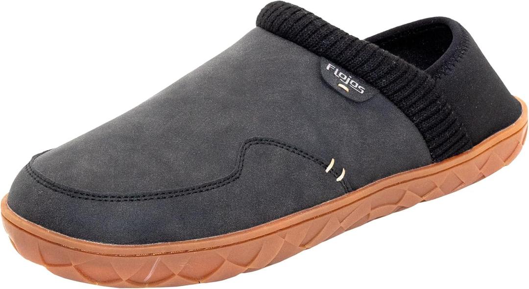 FLOJOS Men's Carl Sherpa Lined Slipper (Black)