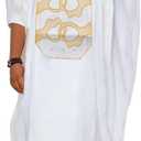 TIDOIRSA Dashiki for Men,Embroidery African Mens Clothing Dashiki Shirts and Pants Outfits 3 Pieces Set (5X-Large, White)