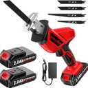 FULLYEA Reciprocating Saw Cordless, 0-3500SPM Power Reciprocating Saw with 4 Saw Blades, Tool-Free Blade Change, Variable Speed Electric Reciprocating Saws for Woods/Metal/Plastic Cutting