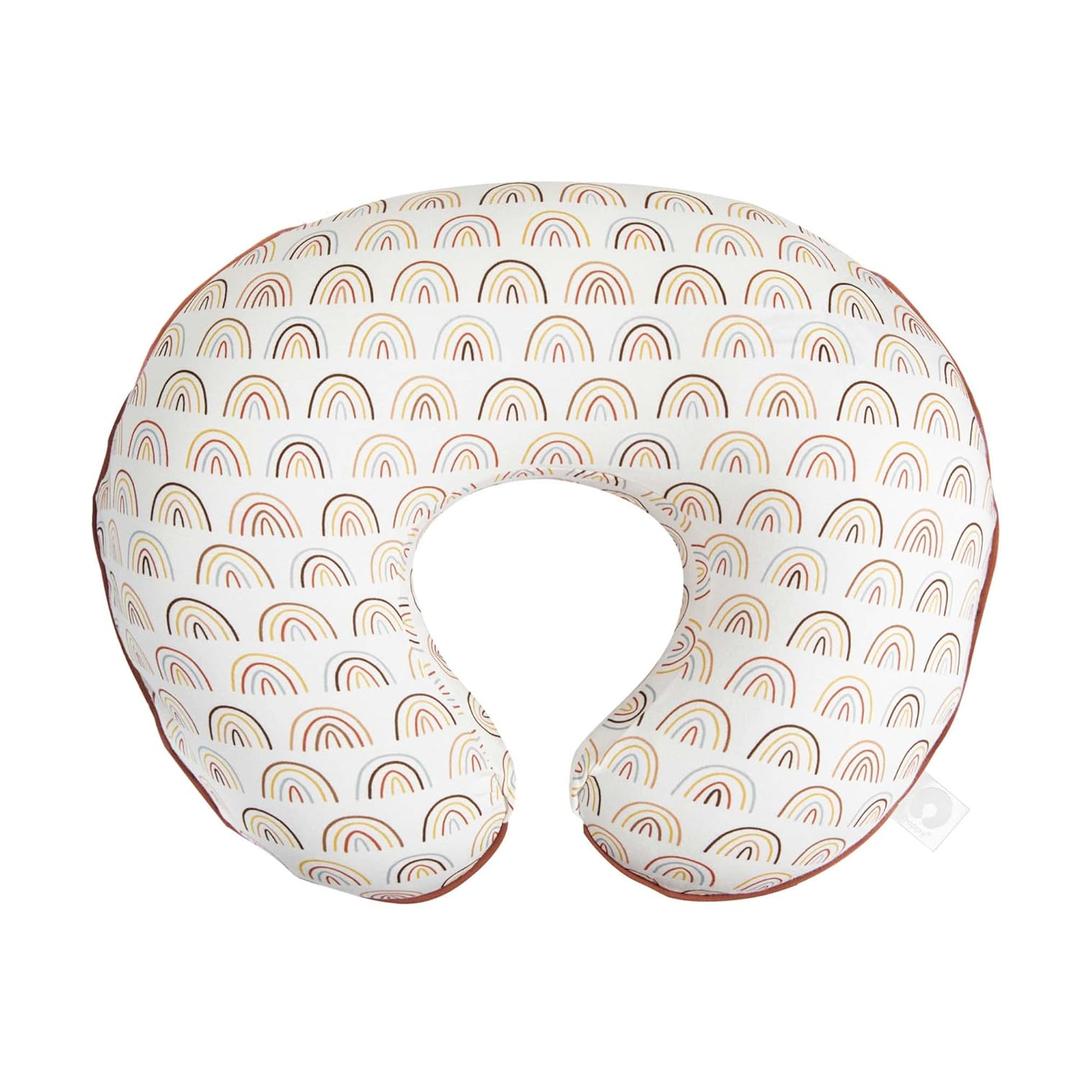 Boppy Organic Original Nursing Pillow, Spice Rainbows, Ergonomic Nursing Essentials for Bottle and Breastfeeding, Firm Hypoallergenic Fiber Fill, with 100% Organic Cotton Pillow Cover