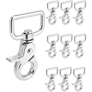QWORK Metal Swivel Snap Hooks 2.6 Inch – 10 Pack Smooth 360° Rotation for Bags, Keychains & Crafts
