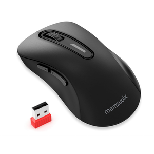 memzuoix 2.4G Wireless Mouse, 1400 DPI Computer Mice with USB Receiver, Portable Wireless USB Battery Powered Cordless Mouse for Laptop, PC, Desktop, 5 Buttons (Matte Black)