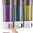 Shampoo and Conditioner Dispenser Wall Mounted - Modunful No Drill Shower Shampoo Holder for Bathroom Hotel & Home Use | Large Capacity White