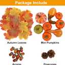 winemana Thanksgiving Fall Decorations for Home-6pcs Mini Pumpkins & 2pcs Gourds, 30pcs Leaves & 10pcs Acorns, 2pcs Pinecones Centerpiece Set-Harvest Decor for Table Mantel (Largest: 4.5" x 2.1")