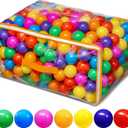 Ball Pit Balls for Baby and Toddler Phthalate Free BPA Free Crush Proof Plastic - Multicolored Pit Balls in Reusable Play Toys for Kids with Storage Bag (100 Balls, Bright colors)