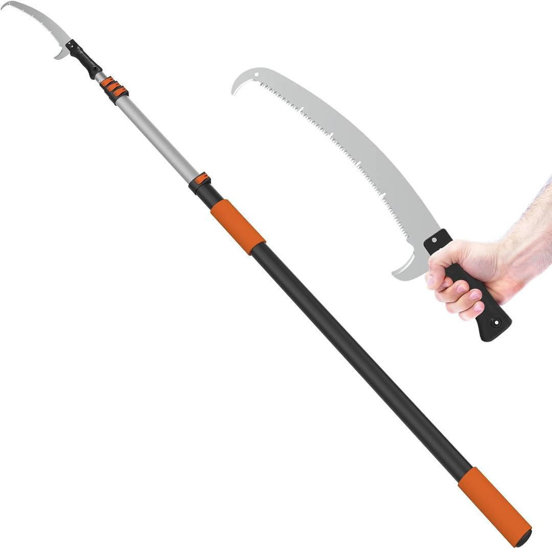 LAANPOLE 26FT Pole Saw, Telescoping Tree Trimmer with 5-20FT Extension Pole, Manual Branches Pruner for Backyard