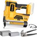 ReliaRoads 2" Cordless Brad Nailer, Patented 18GA 2-in-1 Staple Nail Gun Battery Powered Compatible with DeWalt 20V MAX Battery, Electric Nail Gun with Nails Puller, 1600 Nails (Battery Not Included)