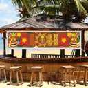 2 x Oudain Aloha Hawaiian Luau Party Decorations Lighted Aloha Banners Decorations Banners Sign for Summer Hawaii Luau Tropical Theme Beach Pool Birthday Party Supplies Decor