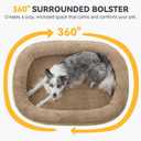 JOEJOY Orthopedic Dog Beds Large Sized Dog, Egg-Crate Memory Foam Pet Couch Bed with Bolster Sides, Waterproof Lining, Removable Washable Cover & Non-Slip Bottom, Light Brown
