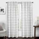 Amzdecor Buffalo Plaid Window Treatment Set,Light Filtering Curtain Woven Lines Pattern Drapes for Living Room and Bedroom, Semi Sheer Rod Pocket Modern Farmhouse Style 2 Panels 40"x54",Black&White