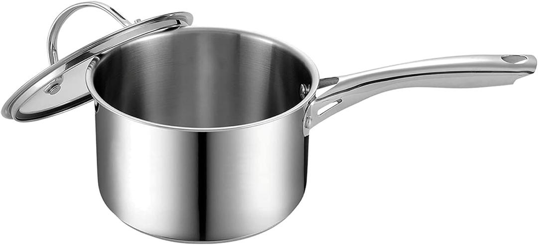 Cooks Standard Classic Stainless Steel SaucePan/Sauce Pan 2-QT with Glass Lid