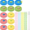 Regular Mouth Mason Jar Lids with Straw Hole/Stoppers/Silicone Rings/Cleaning Brush, Rust-proof, BPA Free Plastic Canning Lids, Great for Drinking & Food Storage(26 Pack) (Sunshine)