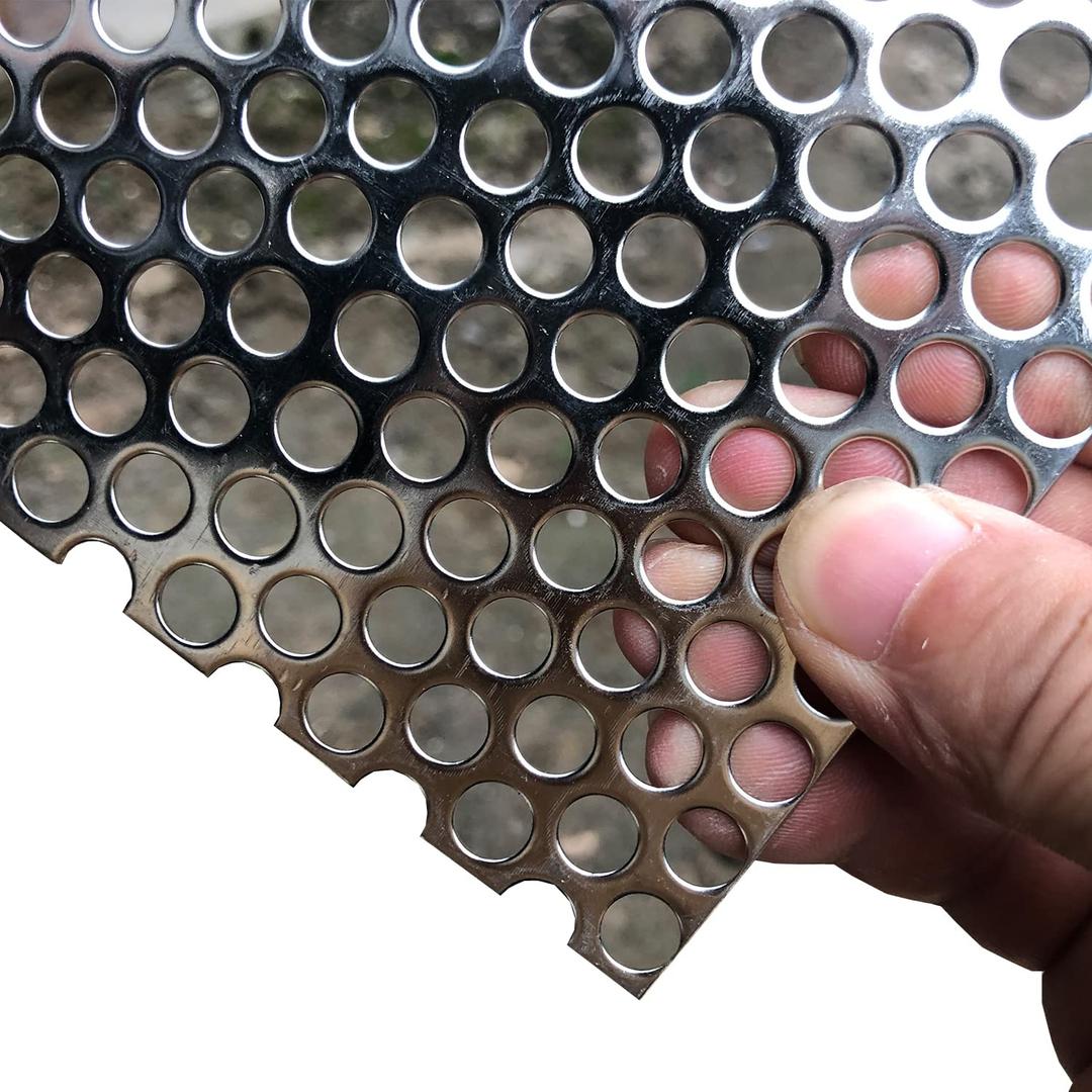 Perforated Metal Sheets-Expanded & Perforated Sheets-Perforated Stainless Steel Sheet-20GA 0.32" Hole About 8mm 1/3" 15.7" X7.8"-Metal Mesh Sheet for Ventilation and Fume Filtration