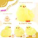 2 x 8Pcs Taba Chick Squishy Toys - Kawaii Chicks Mochi Squishy Sensory Toys for Kids, Cute Fufu Stress Relief Fidget Toys, Handmade Chicken Taba Toys, Soft Pull & Stretch Toys for Kids & Adults