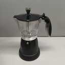 Cuban Coffee Maker, 6 or 3cup Electric Espresso Coffee Maker, Portable Cafeteras Electricas Modernas, Electric Moka Pot with Detachable Base & Overheat Protection, Coffee Gift for Home Travel (Black)