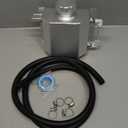 EVIL ENERGY Coolant Overflow Tank, Aluminum Coolant Reservoir Tank with Hose Kits, Universal Radiator Expansion Tanks 1L