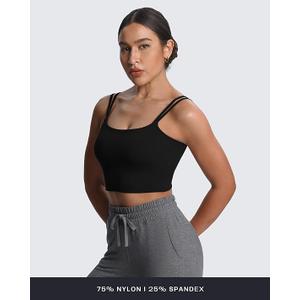 Aoxjox Women's Workout Sports Bras Fitness Yoga Crop Tank Twist Back Cami, Large 