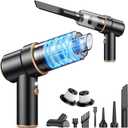 KMM Handheld Car Vacuum Cleaner, 11000PA Vacuum Cleaner & Air Duster, 120W High Power Vacuum Portable Cordless, Hand Held Vacuum Rechargeable with Multi-Nozzles & LED Light for Home, Car, Office