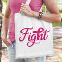 6 Pcs Breast Cancer Awareness Canvas Tote Bag Fight Gift Set Breast Cancers Gifts for Women Chemo Patients