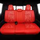 Carlimeki Leather Seat Covers Custom Fit for Tacoma Gen 4th (2024-2026) Double Cab, for SR, SR5, TRD PreRunner, TRD Sport, TRD Off-Road, Limited, Trailhunter - Armrest Covers Included - Fully Covered