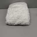Comfort Spaces Ruched Faux Fur Plush 3 Piece Throw Blanket Set Ultra Soft Fluffy with 2 Square Pillow Covers, 50"x60", Ivory