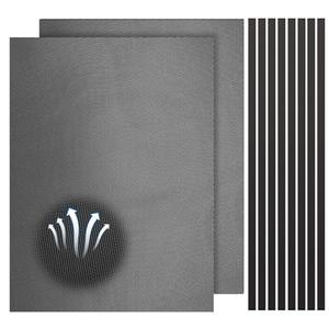 Woanger 2 Pcs 300×400mm DIY PC Case Dust Filter Nylon 80 Mesh PC Fan Mesh Filter Floor Vent Cover Dustproof Cover with Magnetic Strip for Computer Chassis Speaker and More(Black)