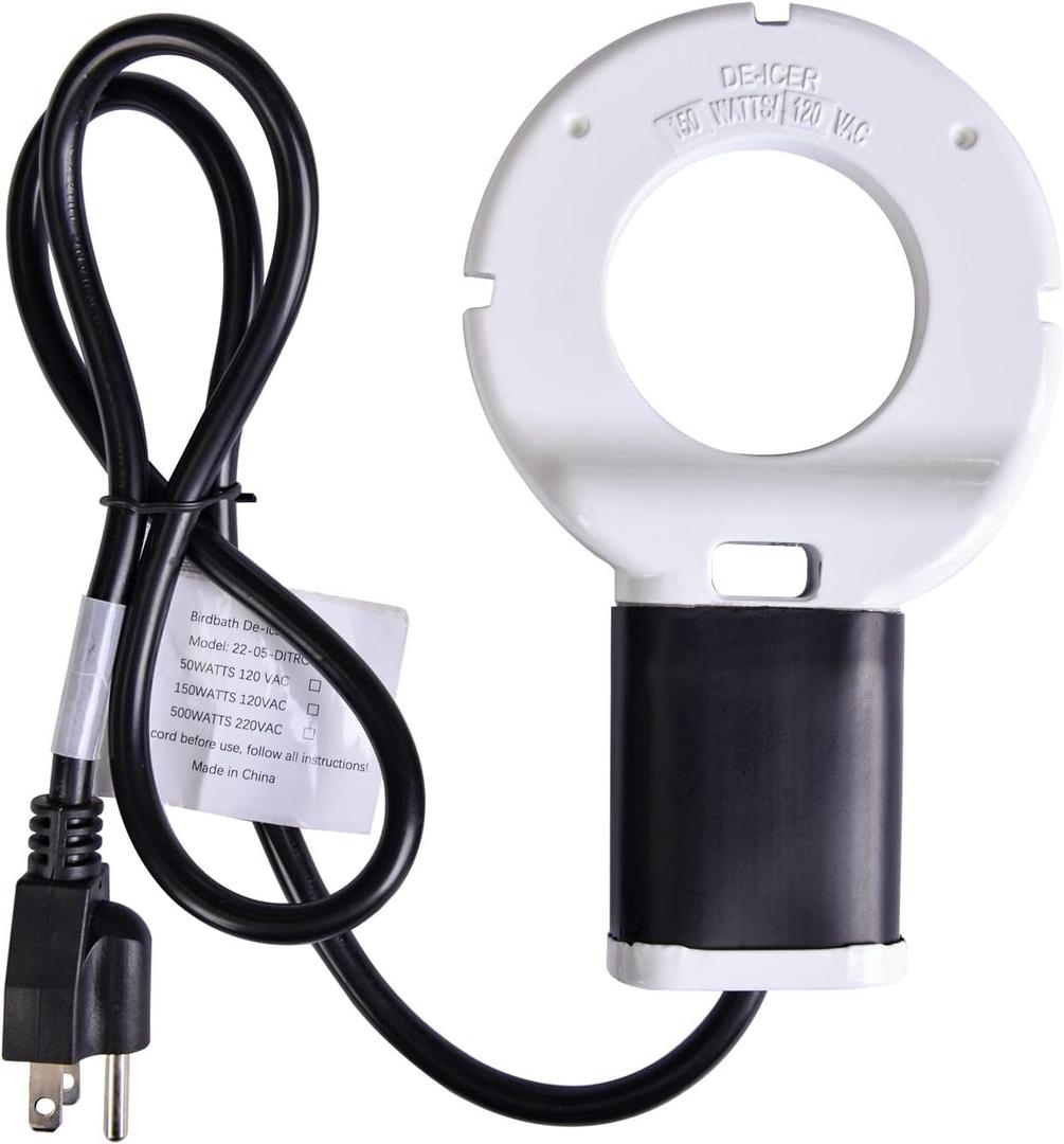 500W Chicken Waterer Heater, Aluminum Utility De-Icer for Farm & Livestock, Non-Conductive and Anti-Rust Heated Chicken Waterer, Bird Bath Heater Livestock Water Heater for Multiple Using