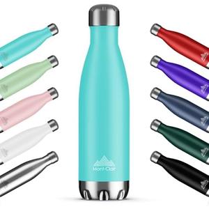 Mont-Clair H2O Stainless Steel Water Bottle, Vacuum insulated - BPA Free, 12h Hot & 24h Cold Drinks, Metal Water Bottle 750ML Leakproof, Ideal for Adult, Kids, Running - Light Blue